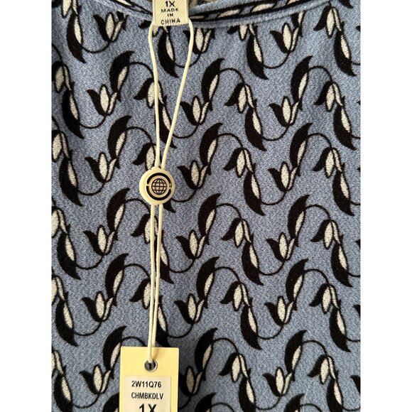 Max Studio 1X Top Plus Size Blouse Tunic Flowy Lightweight Stretch Pullover - Picture 6 of 8